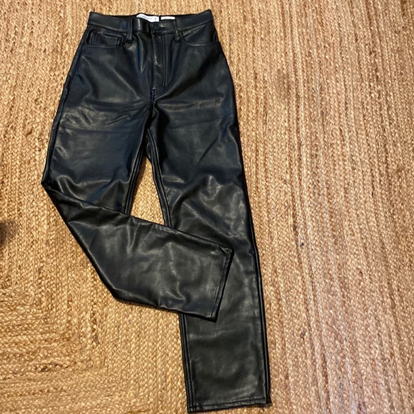 Abercrombie & Fitch Pants - ABERCROMBIE FAUX LEATHER STRAIGHT PANTS- size 26L